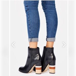 Chunky Wooden Heel Bootie